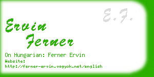 ervin ferner business card